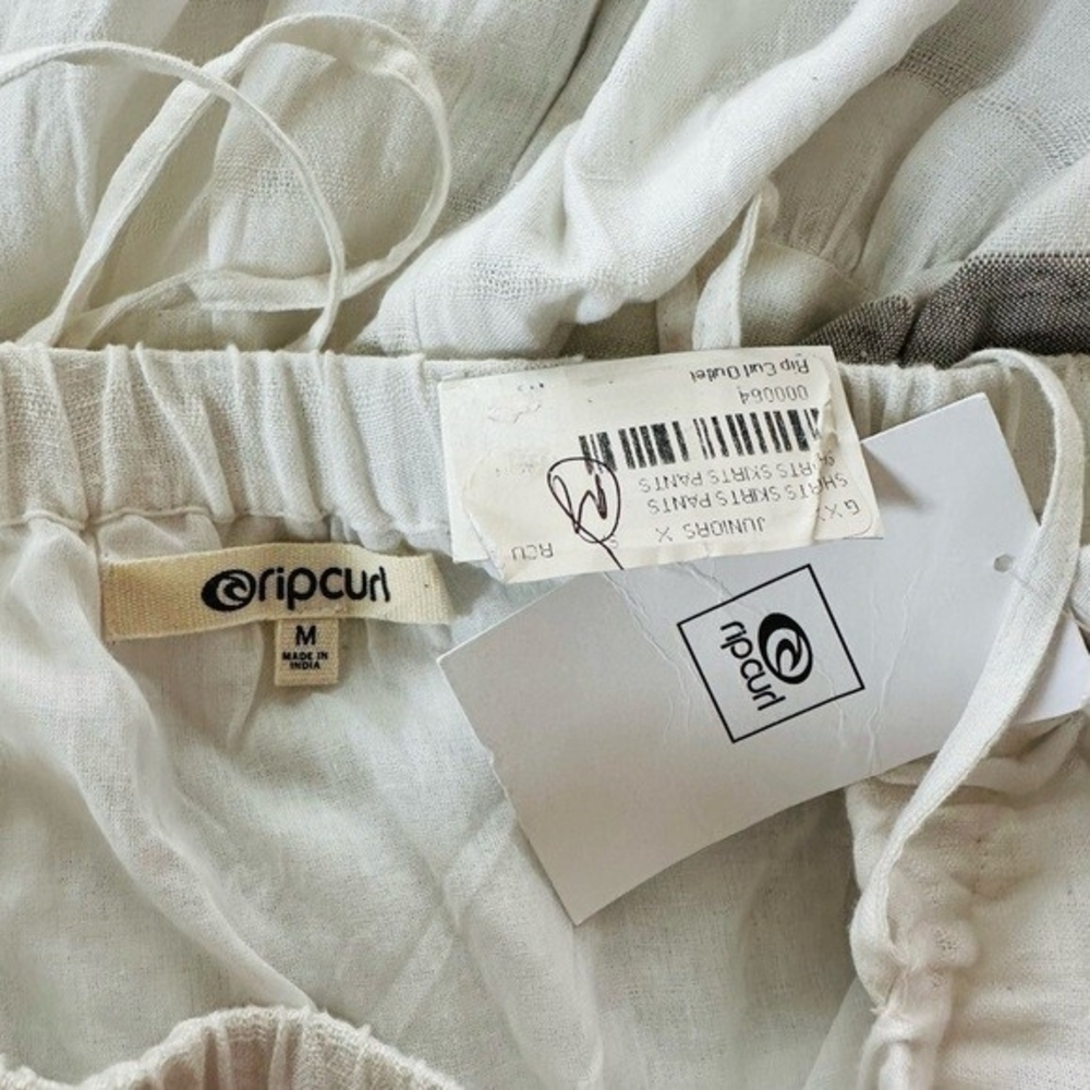 Rip Curl Vista Maxi Dress M White Grey Metallic Layered Cotton Spaghetti NWT - Picture 11 of 13